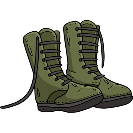 Combat Boots Cartoon Colored Clipart Illustrationのイラスト素材