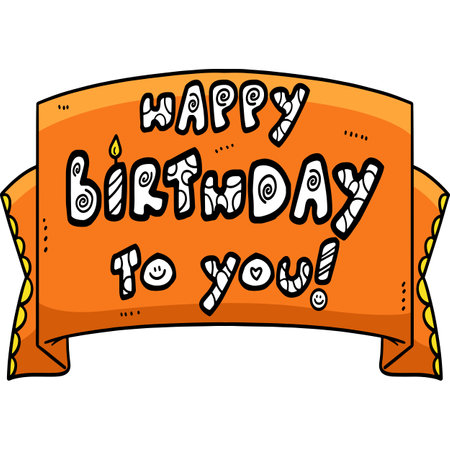 Happy Birthday To You Banner Cartoon Clipartのイラスト素材