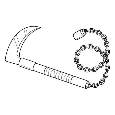 Ninja Grappling Hook Isolated Coloring Pageのイラスト素材