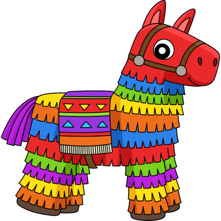 Pinata Cartoon Colored Clipart Illustrationのイラスト素材