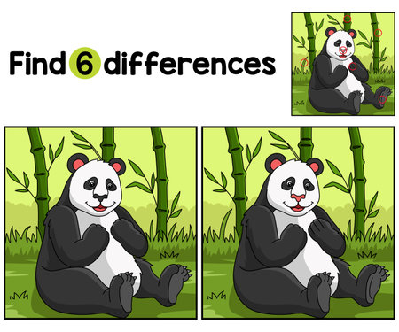 Panda Animal Find The Differencesのイラスト素材