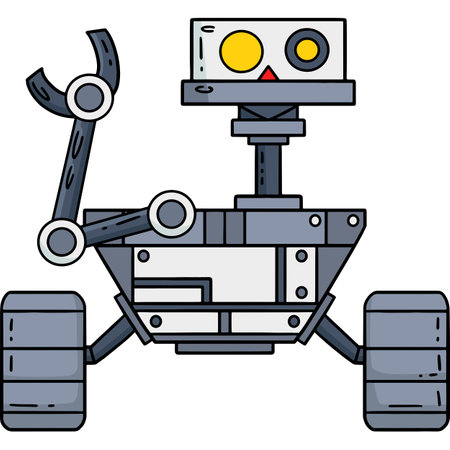 Rover Robot Cartoon Colored Clipart Illustrationのイラスト素材