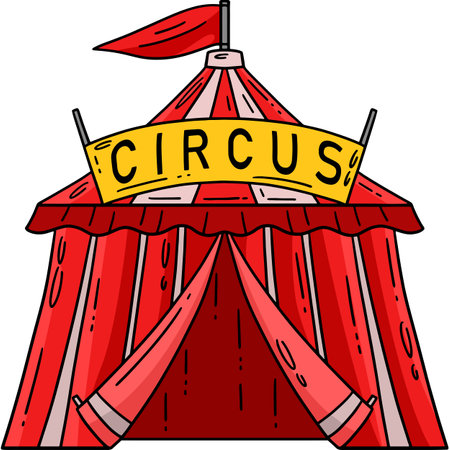 Circus Tent Cartoon Colored Clipart Illustrationのイラスト素材