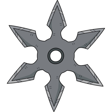 Ninja Shuriken Cartoon Colored Clipartのイラスト素材
