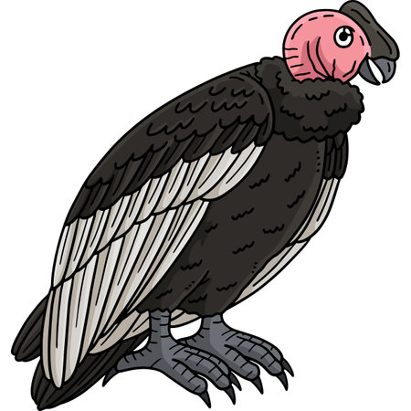 Andean Condor Bird Cartoon Colored Clipartのイラスト素材