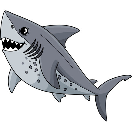 Salmon Shark Cartoon Colored Clipart Illustrationのイラスト素材