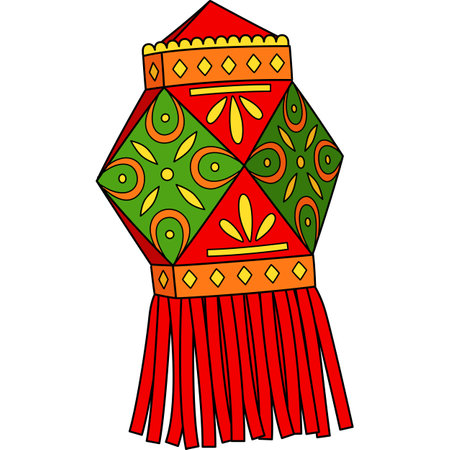 Diwali Lantern Cartoon Colored Clipartのイラスト素材