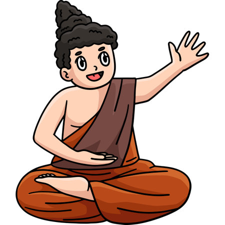 Buddhism Buddhist Buddha Sitting Cartoon Clipartのイラスト素材