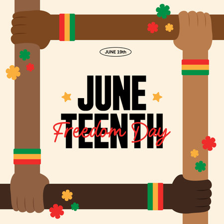 Juneteenth Freedom Day Poster Square Bannerのイラスト素材
