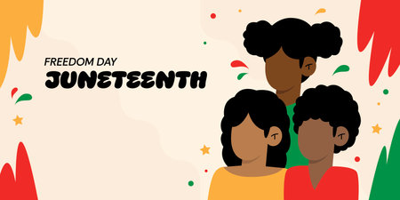 Juneteenth Freedom Day Poster Panoramic Bannerのイラスト素材