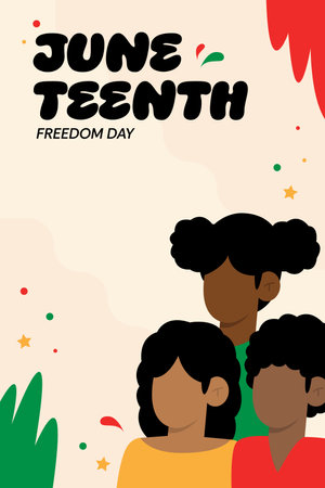 Juneteenth Freedom Day Poster Vertical Bannerのイラスト素材