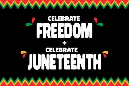 Celebrate Juneteenth Poster Horizontal Bannerのイラスト素材