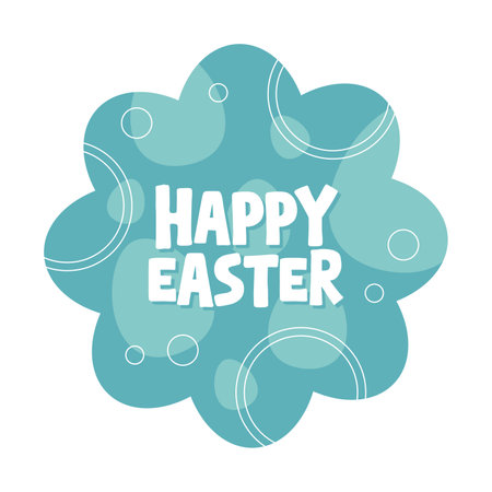 Happy Easter Typography Isolated White Backgroundのイラスト素材
