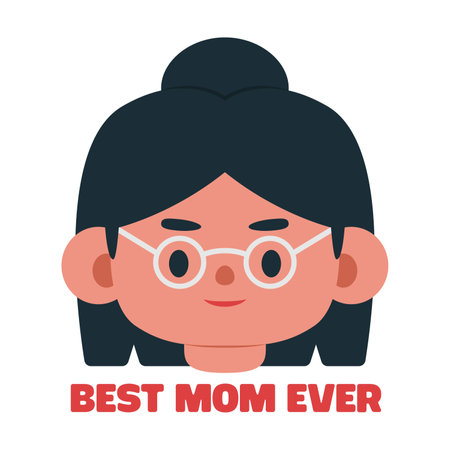 Best Mom Ever Typography Isolated White Backgroundのイラスト素材