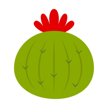 Dessert Cactus with Flower Vector Cartoon Clipartのイラスト素材