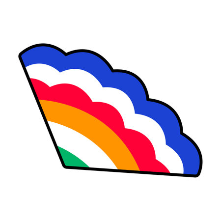 Mexican Hand Fan Vector Cartoon Colored Clipartのイラスト素材