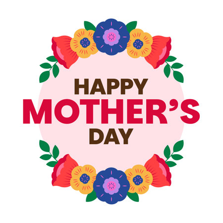 Happy Mothers Day Typography Isolated Backgroundのイラスト素材