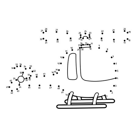 Dot to Dot Helicopter Vehicle Isolated Coloringのイラスト素材