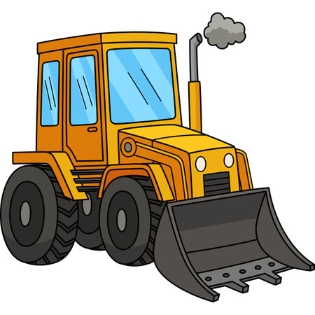 Construction Loader Cartoon Colored Clipartのイラスト素材