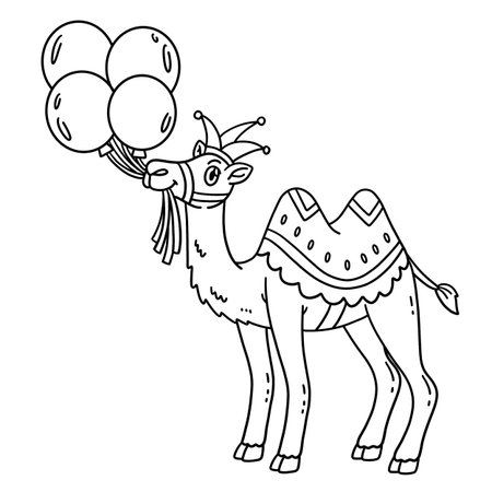 Circus Animal Camel with Balloons Isolatedのイラスト素材