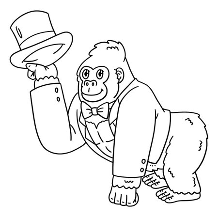 Circus Animal Gorilla Tipping a Hat Isolatedのイラスト素材