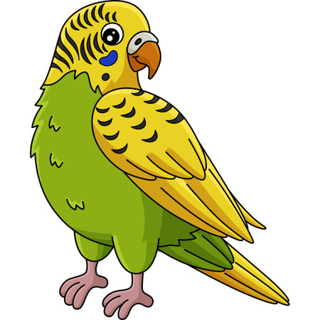 Bird Parakeet Cartoon Colored Clipart Illustration