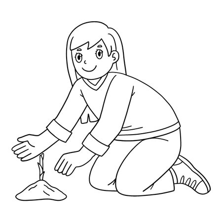 Qingming Festival Girl Planting a Willow Branchのイラスト素材