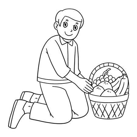 Qingming Festival Dad Offering Food Isolatedのイラスト素材