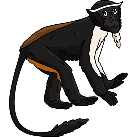 Diana Monkey Animal Cartoon Colored Clipartのイラスト素材