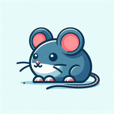 Cute cartoon mouse. Vector illustration of a cute little mouse.のイラスト素材