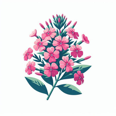 Pink flowers isolated on white background. Vector illustration. EPS 10.のイラスト素材