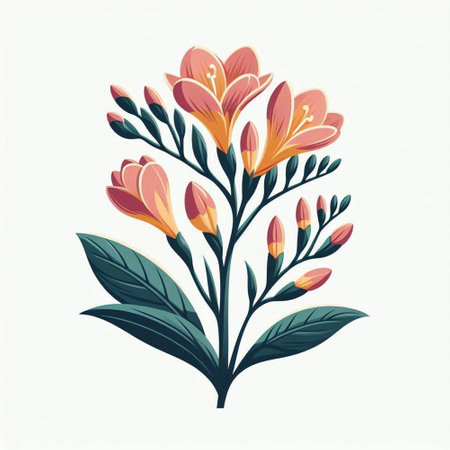 Beautiful spring flowers. Vector illustration of a bouquet of flowers.のイラスト素材