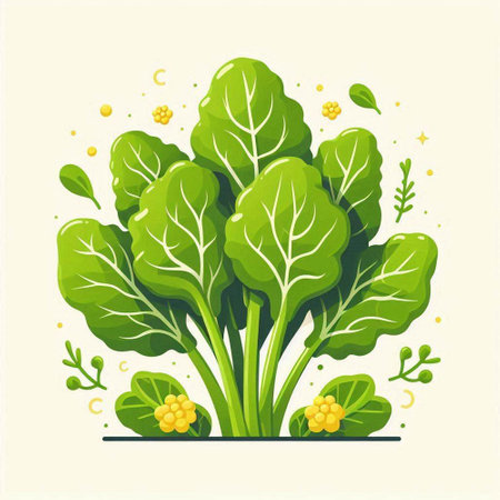 Bunch of green chard. Vector illustration in cartoon style.のイラスト素材
