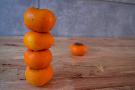 Persimmon on Tableの写真素材