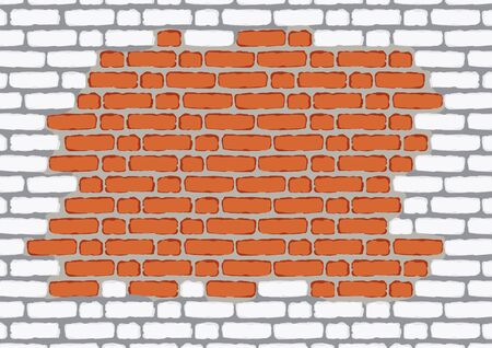 Brickwork. Red brick in white.のイラスト素材