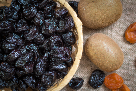 Prune. dried plum. Refers to the dried fruits.の写真素材