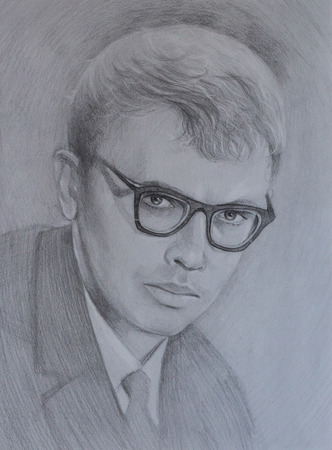 Russian Federation. Uryupinsk. - Feb 20, 2018: Alexander Demyanenko. drawing on paperのeditorial素材