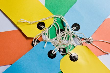 Coloured luggage labelsの写真素材