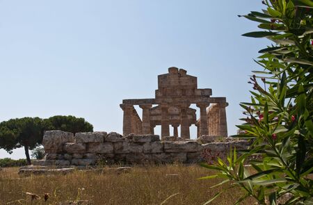 A Greek temple at Paestum, Italyの写真素材