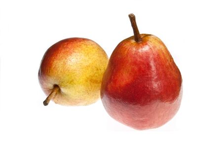 A pair of decana pears isolated against a white backgroundの写真素材