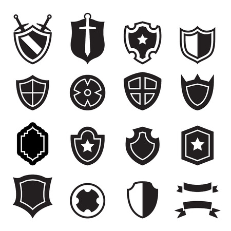 Shield iconsのイラスト素材