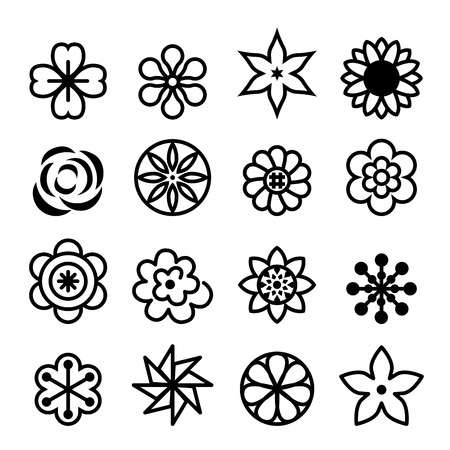 Flower icon setのイラスト素材