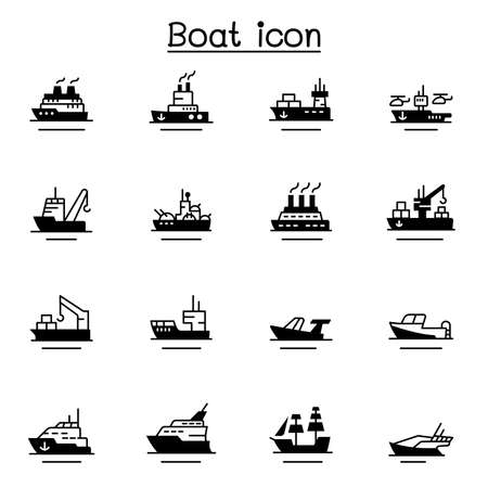 Boat, Ship icon setのイラスト素材