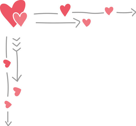 Valentine's day background with hearts and arrows. Vector illustrationのイラスト素材