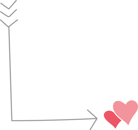 valentine's day card with heart and arrow, vector illustrationのイラスト素材