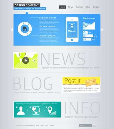 Website design template with infographicsのイラスト素材