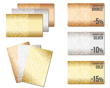 Set of luxury metallic backgrounds  Bronze, silver, gold  For discount, credit, gift cards or other design のイラスト素材
