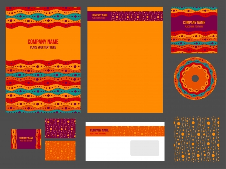 Corporate identity for company or event. Vector template for business stationery set.のイラスト素材