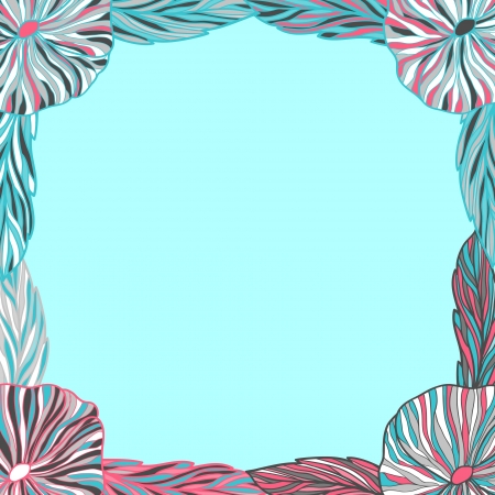 Colorful frame with tea leavesのイラスト素材