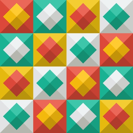 Diamonds on colorful squares in flat icon style  のイラスト素材